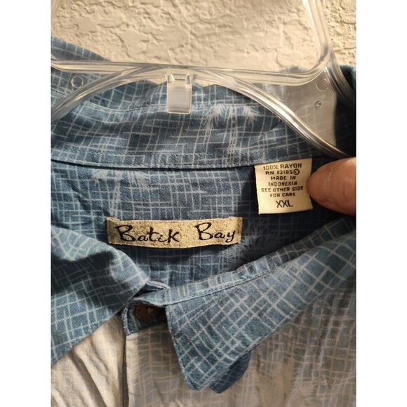 Batik Bay Hawaiian Shirt Luau Tropical Palm Trees Men's Size XXL 100% Rayon - Picture 3 of 5